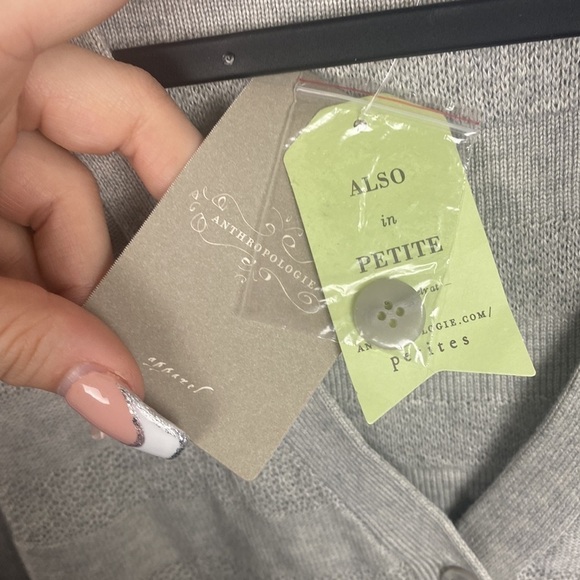 ANTHROPOLOGIE Left of Center Valonia Cardigan Grey NWT - Picture 6 of 13